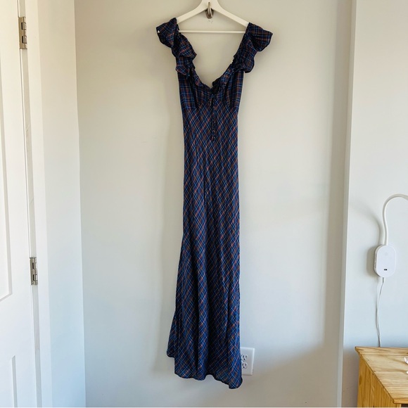 Doen Lulani Cotton Midi Dress V-neck Check Sleeveless Size XL - Picture 4 of 9